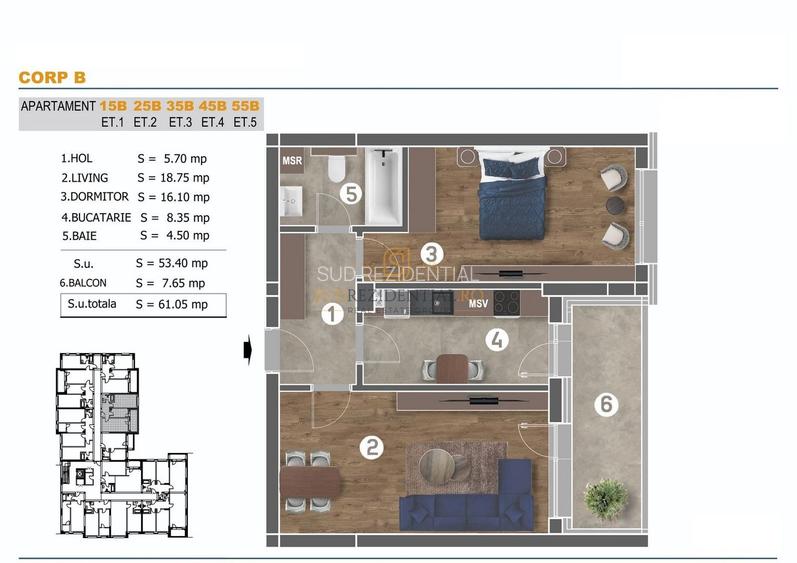 Apartament cu 2 camere, decomandat, ansamblu rezidential nou, Sector 4 - 1
