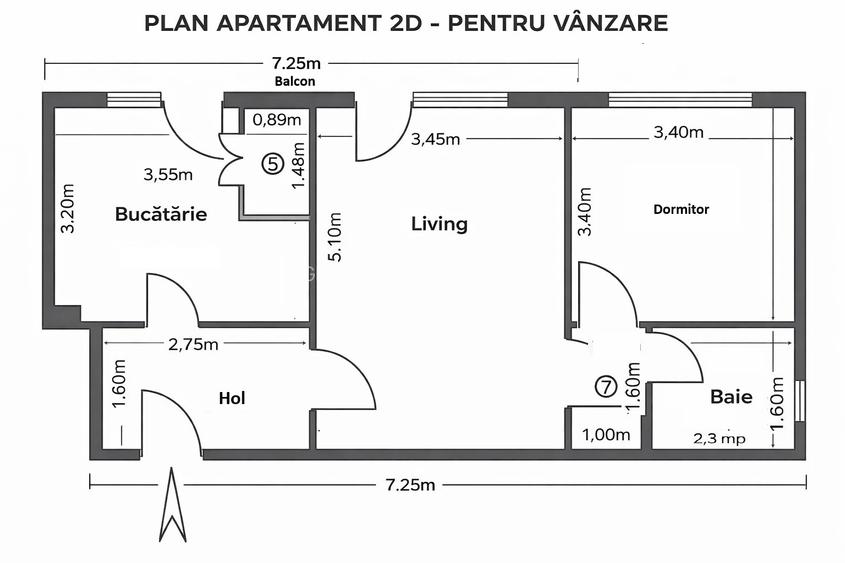 Apartament 2 camere | Etaj 1 | Micro 21 – Galați - 10