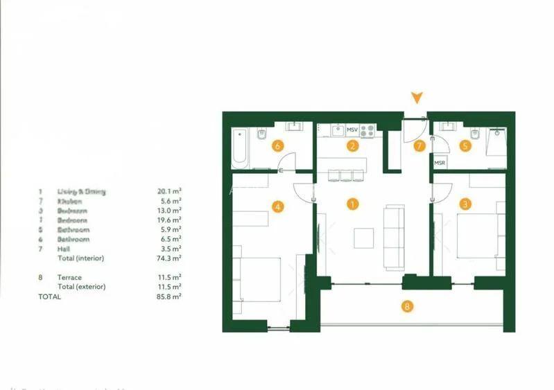 AP. 3 CAMERE THE IVY RESIDENCE,PARCARE, INCALZIRE PARDOSEALA, COMIS 0% - 1