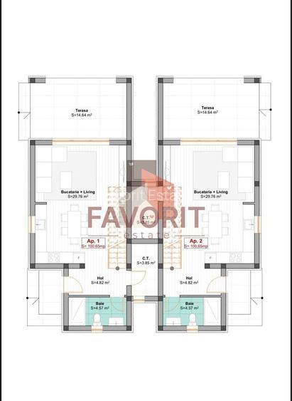 Duplex cu 4 camere de Vanzare. Mosnita Noua. Finisaje la alegere. - 5