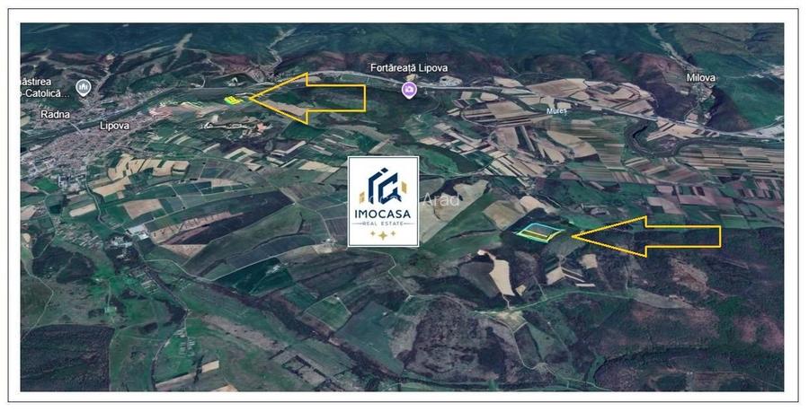 De vânzare teren extrav. 8,14h Lipova Arad Arabil 2,91ha livadă 6.10ha - 3