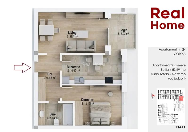 2 camere | 15 min Metrou |  1 Decembrie 1918 | premium - 3