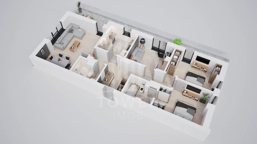 Apartament cu 4 camere, Rate la Dezvoltator pe 7 ani