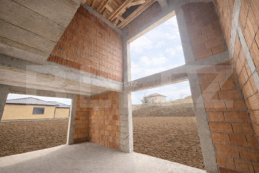 Casa premium semifinisata cu geam panoramic, garaj si teren 786mp - 5