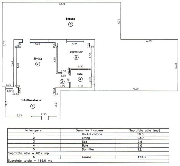 Apartament cu 2 camere, terasa 124mp, zona Torontalului - 9