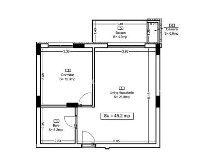 Apartament 2 camere cu CF, Floresti, 45 mp, finisat modern - 9