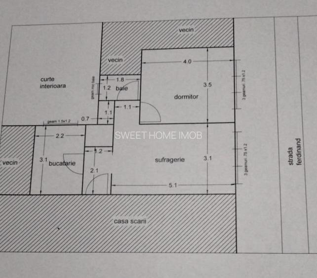 Iancului-Bd Ferdinand vanzare ap 2 camere parter - 2