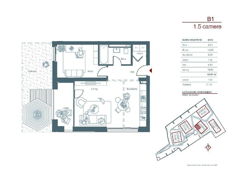 Pe str. Stuparilor nr. 6, apartament nou, 2 camere cu gradina - 2