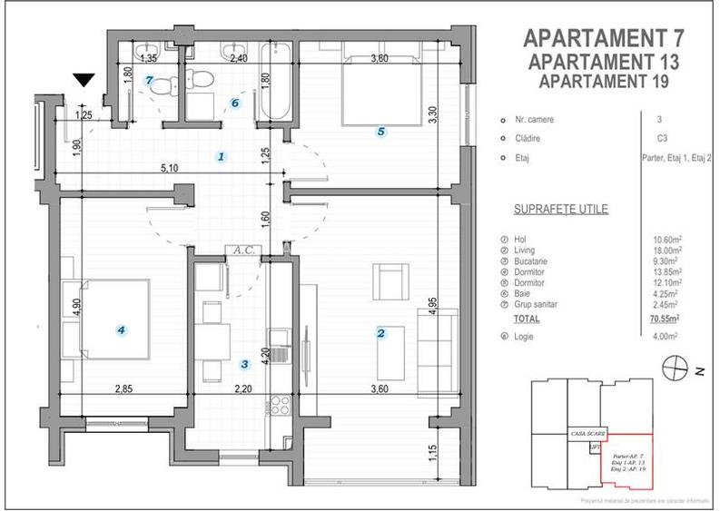 Tva inclus, 3 camere, decomandat, 2 bai, lift,complex premium rond ERA - 5