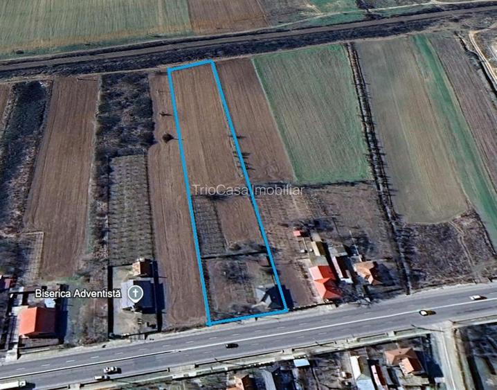 Casa Bradesti , teren  intravilan 7952 mp , deschidere 33 m la DE 70 - 3