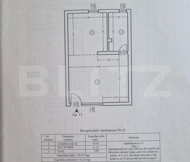 Apartament 1 cameră, 36 mp, zona Visani
