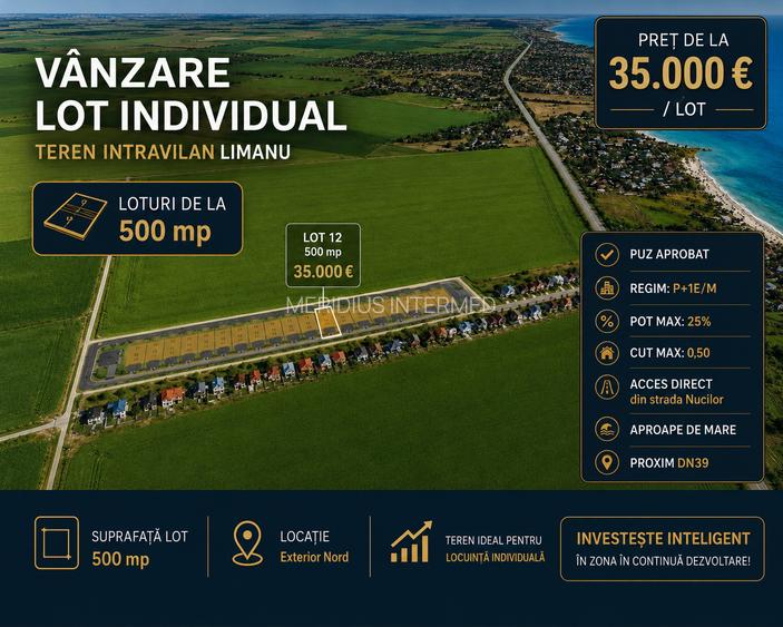 Vânzare loturi teren intravilane Limanu Vama Veche minim 500 mp. PUZ - 5