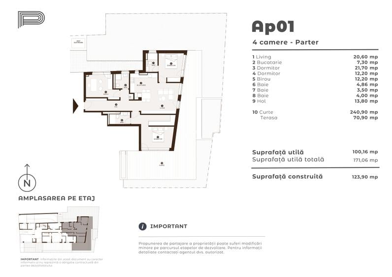 Apartament 4 camere cu gradina, bloc boutique, Timpuri Noi - 1