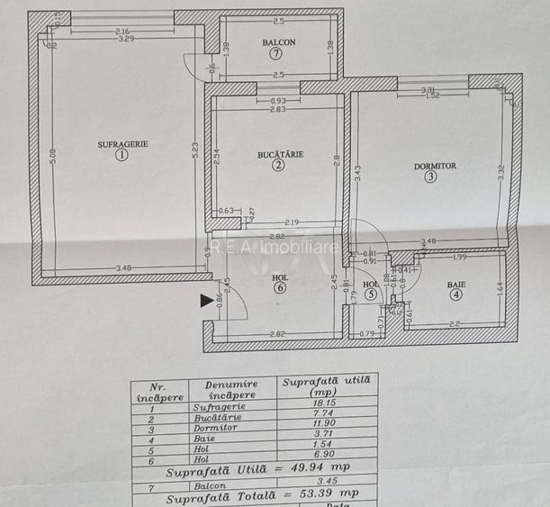2 camere Aviației decomandat, et. 1, an 1986, metrou, 53 mp - 8