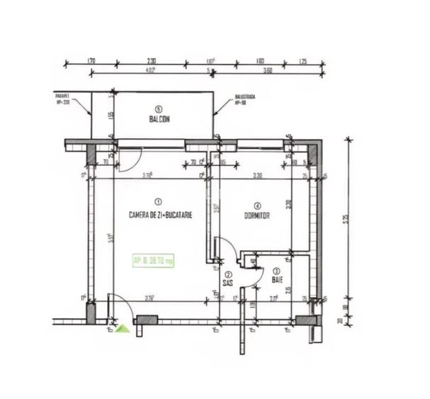 Apartament 2 camere, 40 mp, Parcare, Semifinisat, Petrom Baciu - 2