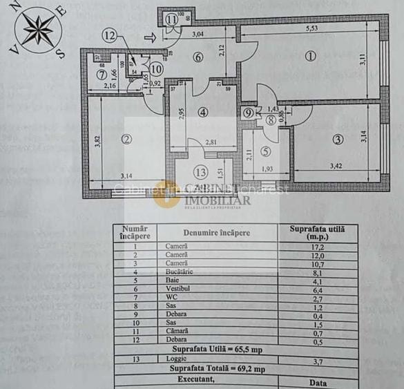 3 Camere Decomandat | 2 Bai | Etaj 4/8 | 75mp totali - 1
