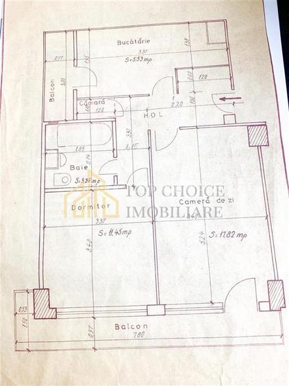 2 CAMERE DECOMANDAT OBOR - BLOC ALMO - 57 MP TOTAL - 2 BALCOANE - 1