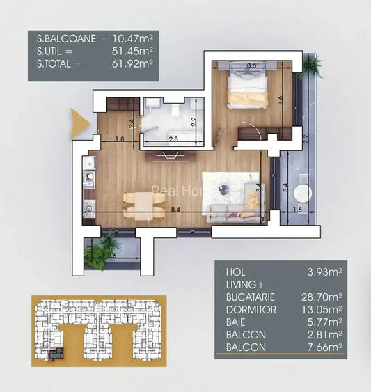 7 min Metrou | 2 Camere | premium | 2 lifturi | 2 balcoane | tva 9 % - 3