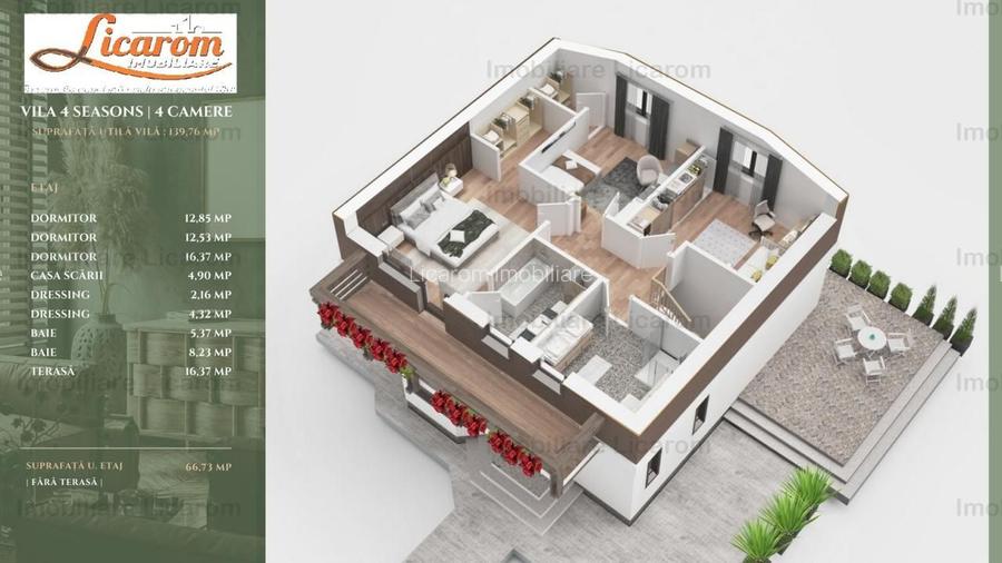 Vila Lux ,CRISTIAN, P+M, 4 camere,teren 567 mp, - 50