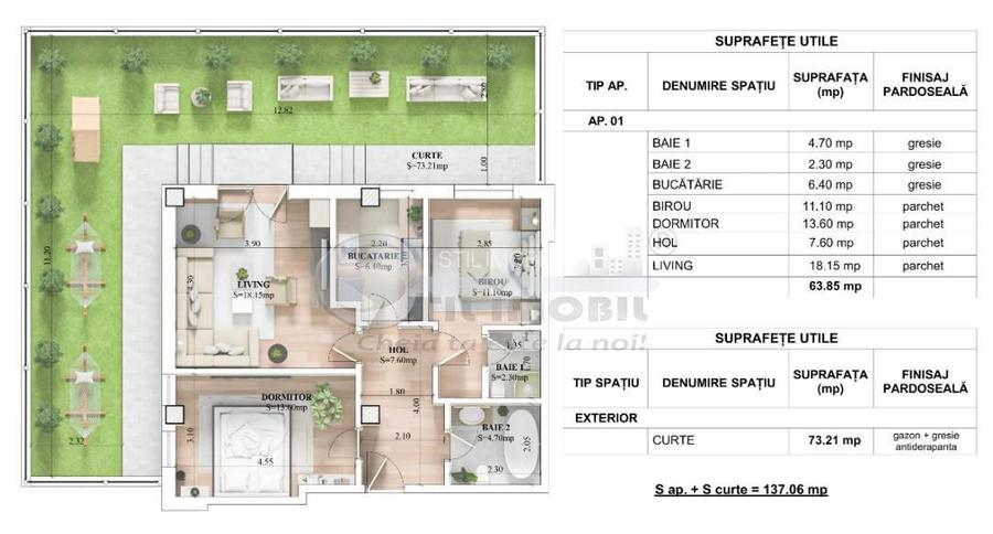 Apartament 3 camere Galata, parter, curte proprie, 2 bai, parcare inclusa, comis - 9