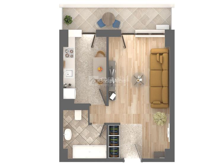 Apartament 1 camera, bloc nou, Podu Ros, intabulat! - 7