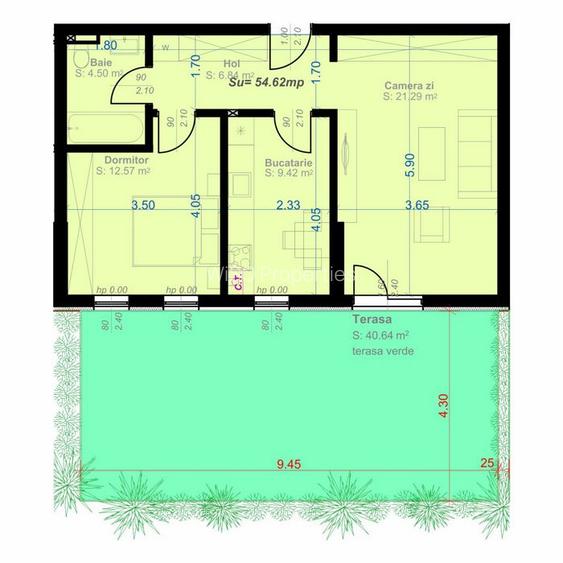 2 camere + Grădină 98mp, predare imediata, zonă liniștită Calea Aradului - 2
