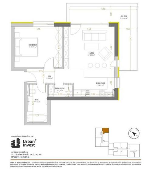 Apartament 2 camere, etaj intermediar, Urban Plaza, Brasov - 15
