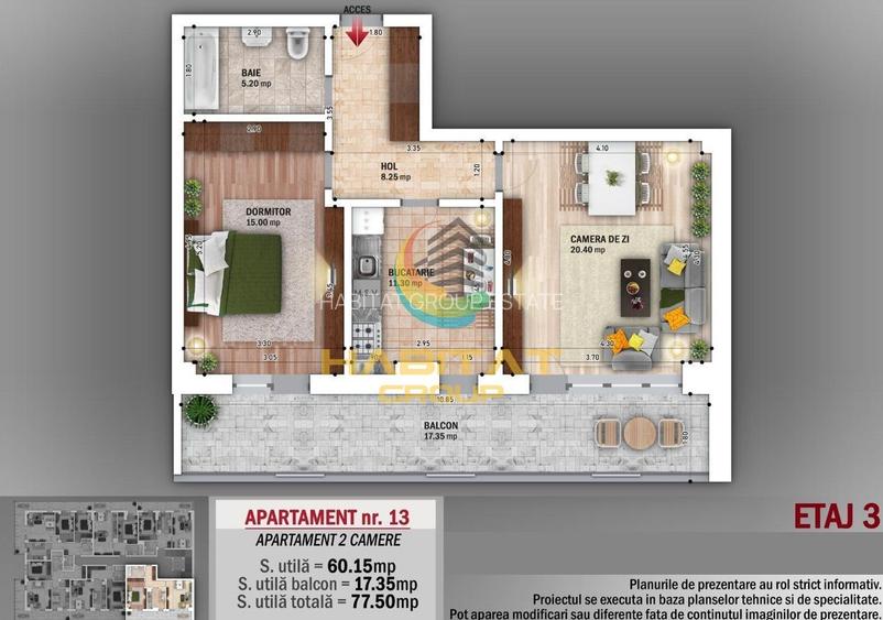 2 camere nou Decomandat 15 min Metrou Grigorescu nou 2026 - 9