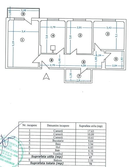 DOMENII - Turda I vanzare apartament 3 camere - 12