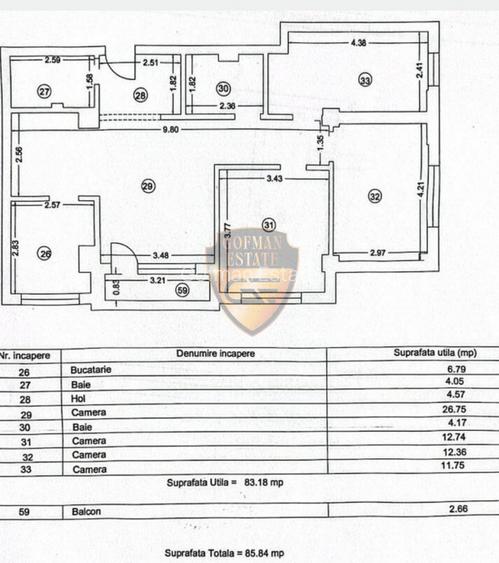 4 camere Tomis Nord bloc 2018, 86 mp complet mobilat modern balcon parcare 2 bai - 14