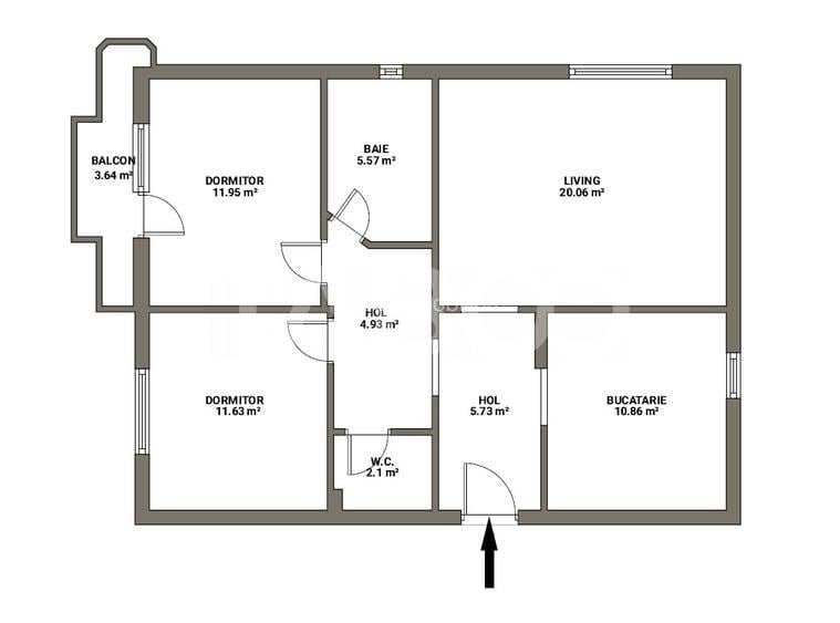 Apartament de vanzare 3 camere decomandat 2 bai 73 mpu Terezian - 1