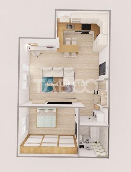 Apartament 2 camere 60 mpu etaj 8 mobilat si utilat Rahovei Sibiu - 3