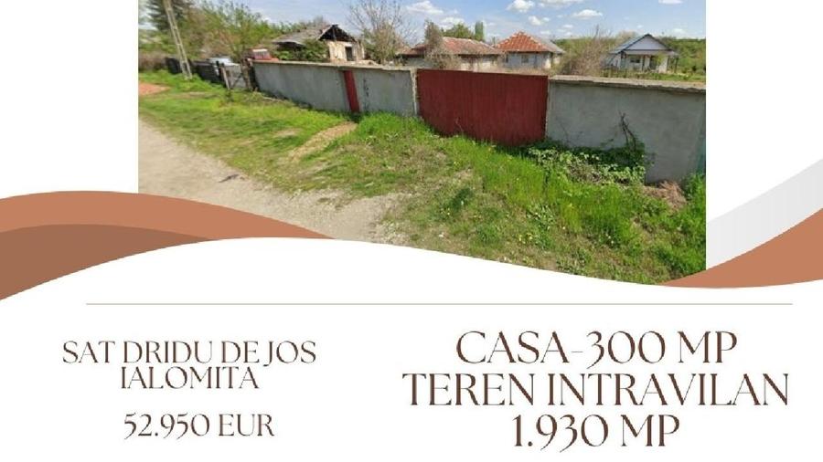 Casa-300 mp + Teren intravilan - 1.930 mp, Sat Dridu de Jos