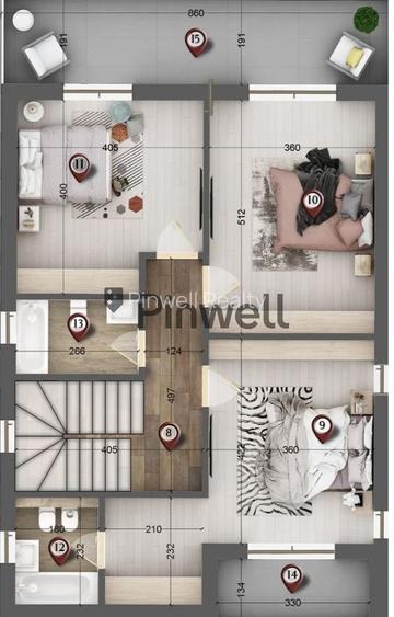 Vilă individuală P+1 | 5 camere | 224 mp | Teren 502 mp | Tunari - 11