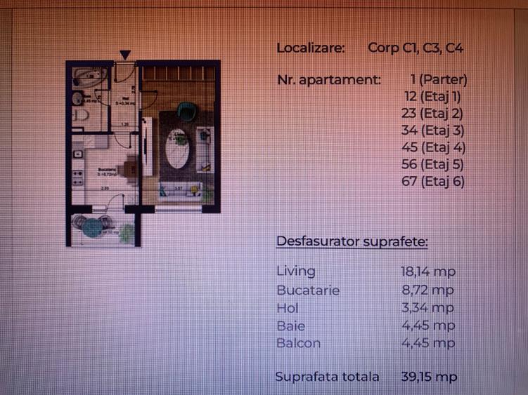 Garsoniera decomandata, bloc nou, metrou Berceni-500 metri