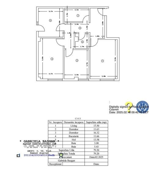Intabulat! Ap 3 camere Parcare zona Bucium Visan