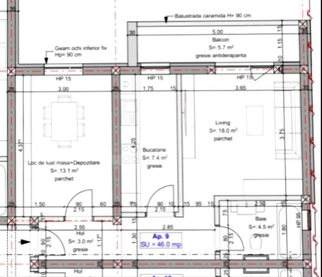Apartament 1 camera, 46 mp utili zona Braytim-Urseni