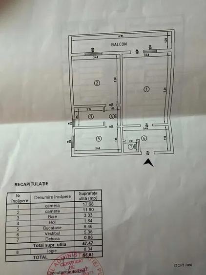 Apartament cu 2 camere decomandat, etajul 5/10, zona Alexandru cel Bun