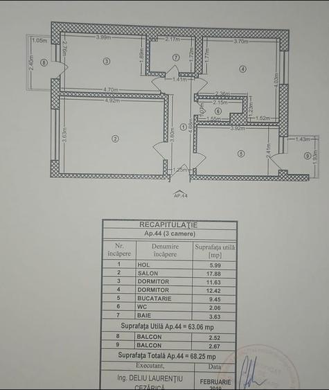 Apartament 3 camere decomandat Parcul Carol – Fabrica de Chibrituri, bloc 2019