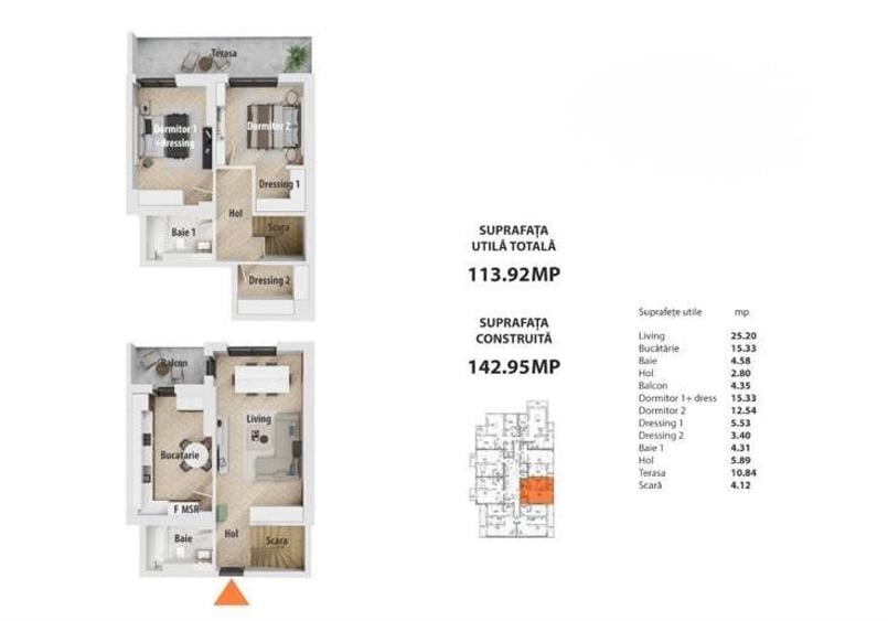Penthouse de Vânzare – NOVUM POLITEHNICA | 3 Camere | 114 mp | Mobilat - 14