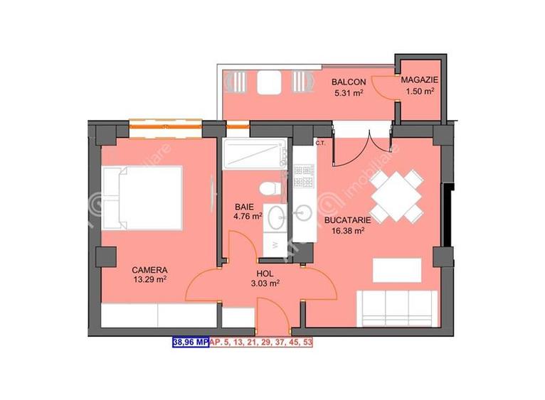 Studio la etajul 1 cu parcare subterana zona Doamna Stanca