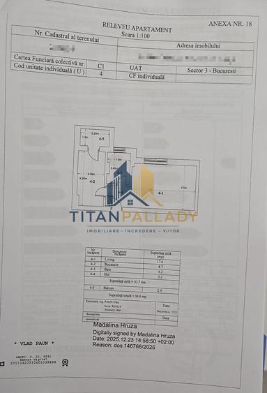 Garsoniera – Titan-Pallady – Metrou – Decomand – 37 mp – Centrala Gaze