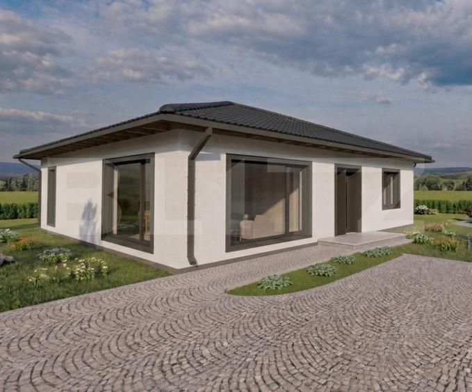 Casa moderna pe parter, la cheie, 125 mp - Proiect Exclusiv