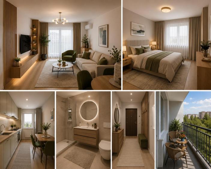 Apartament 2 camere cu curte proprie 60 mp | Încălzire în pardoseală | Parcare
