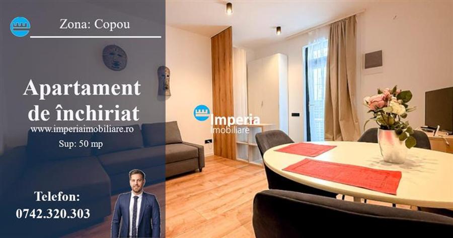 Apartament 2 cam, open space, de inchiriat zona Copou