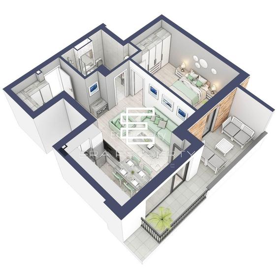 Apartament cu 2 camere, rulouri electrice, încălzire pardoseală, Sibiu - 1