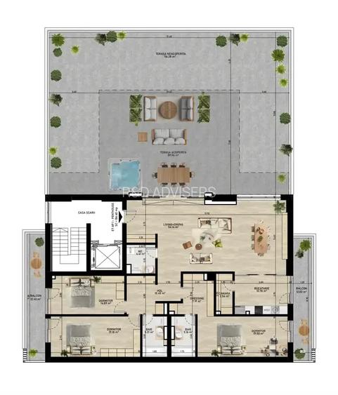 Penthouse 4 Camere LUX Pipera Bloc Nou Comision 0 Direct Dezvoltator - 5