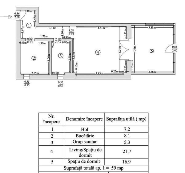 Exclusivitate -  Apartament de 2 camere, cu grădină proprie. - 15
