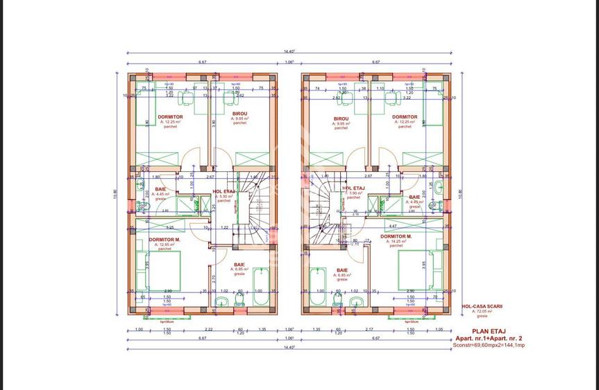 2 unitati de Duplex | 5 camere | 120mp | Teren 250 | Chisoda - 17