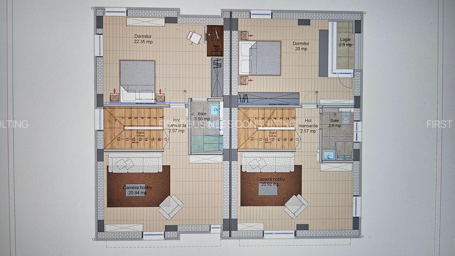 VILE P+1+M, 5 camere+Teren 150 mp.zona Otopeni-DIRECT DEZVOLTATOR - 47